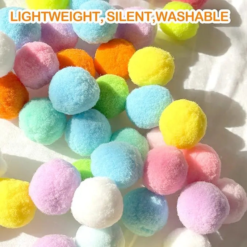 31-Piece Cat Ball Toy Launcher Set with Plush Fuzzy Balls and Interactive Gun for Engaging Indoor Play for Cats
