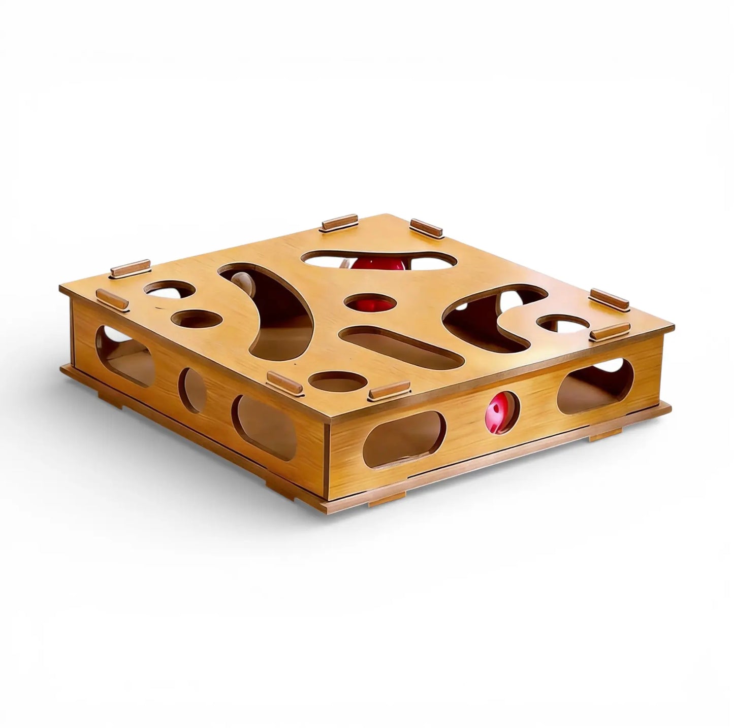Interactive Cat Puzzle Enrichment Box - Durable Composite Board Maze Toy for Enhanced Stimulation and Entertainment