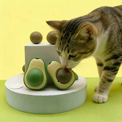 Wall-Mounted Avocado Catnip Toy for Kittens - Interactive Multi-Tier Track for Dental Care and Stress Relief