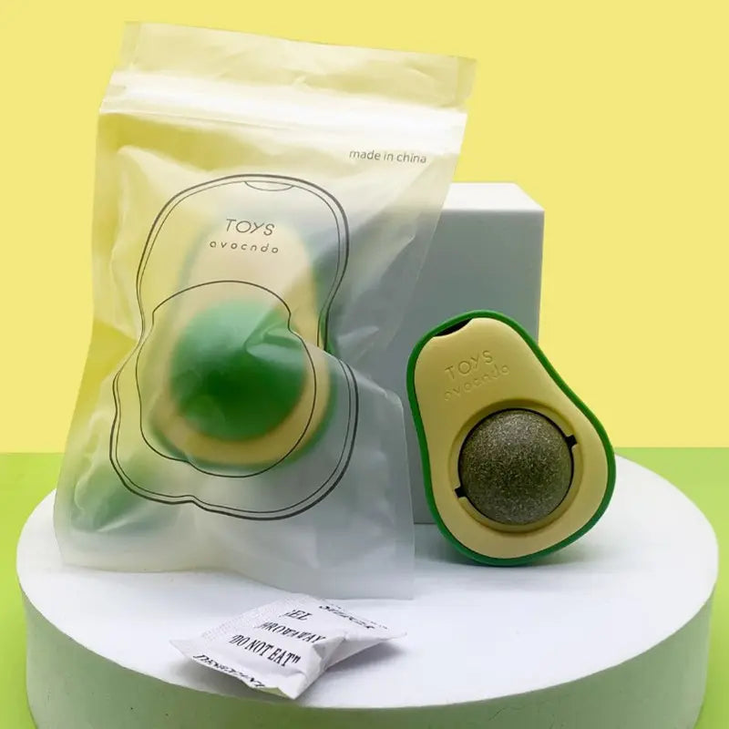 Wall-Mounted Avocado Catnip Toy for Kittens - Interactive Multi-Tier Track for Dental Care and Stress Relief