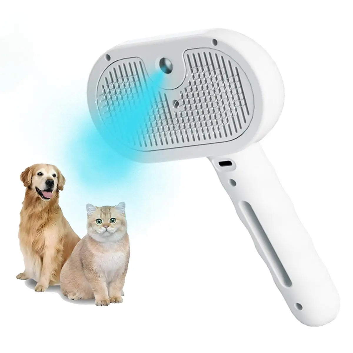 3-in-1 Rechargeable Steam Grooming Brush for Cats and Dogs - Self-Cleaning, Anti-Static, and Shedding Control for All Coat Types