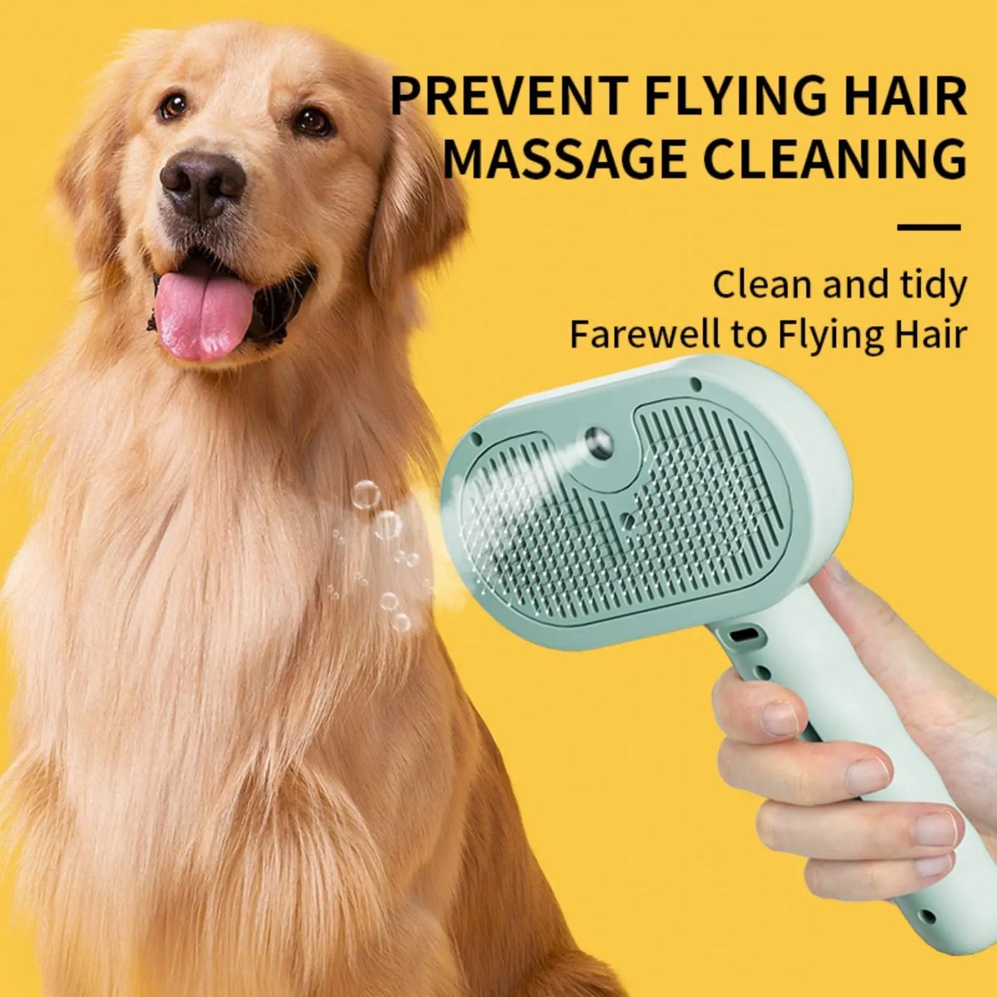 3-in-1 Rechargeable Steam Grooming Brush for Cats and Dogs - Self-Cleaning, Anti-Static, and Shedding Control for All Coat Types