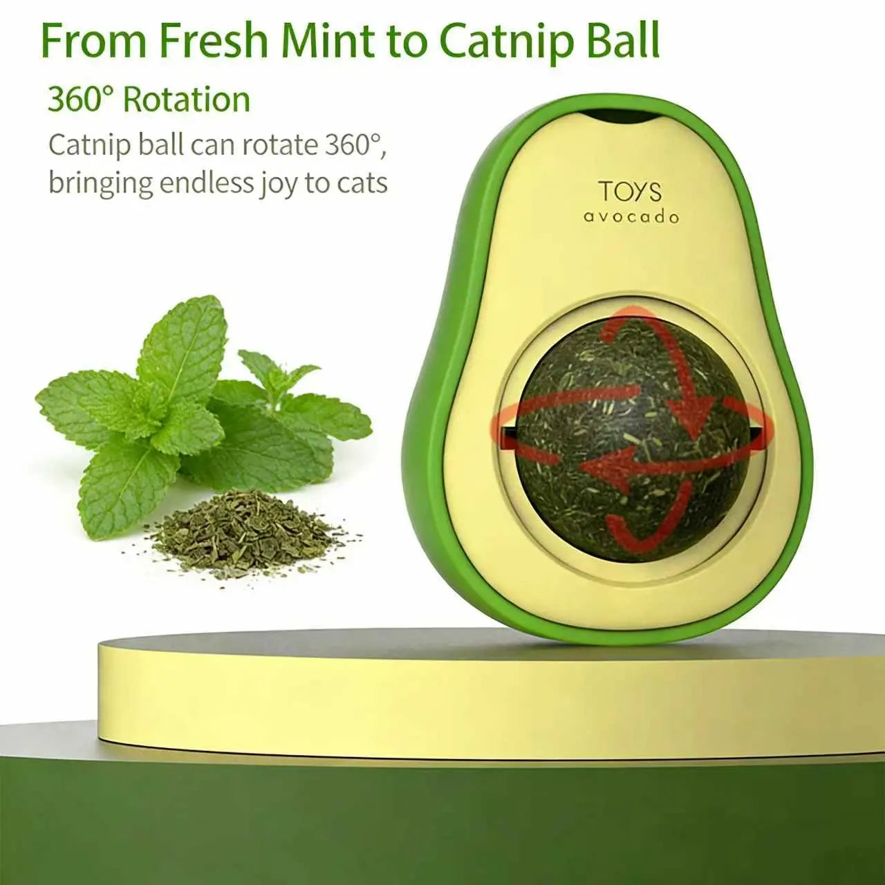 Wall-Mounted Avocado Catnip Toy for Kittens - Interactive Multi-Tier Track for Dental Care and Stress Relief