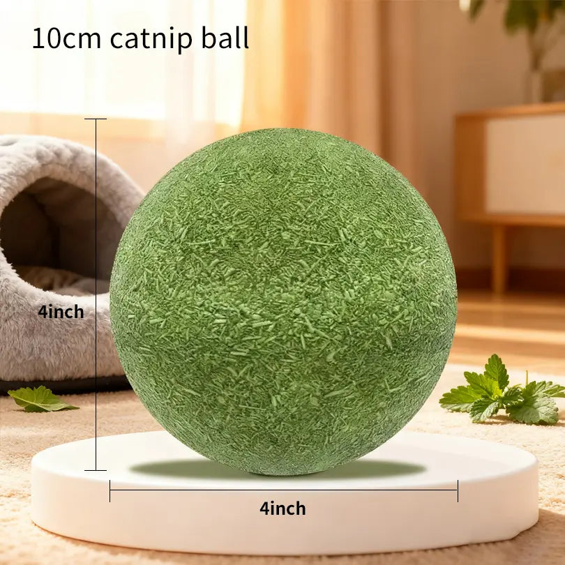 3.94-Inch Catnip Ball for Indoor Cats - Large Cat Toys for Kittens - Jumbo Catnip Balls - Teething Chew Toys - Dental Cleaning Toys for Kittens